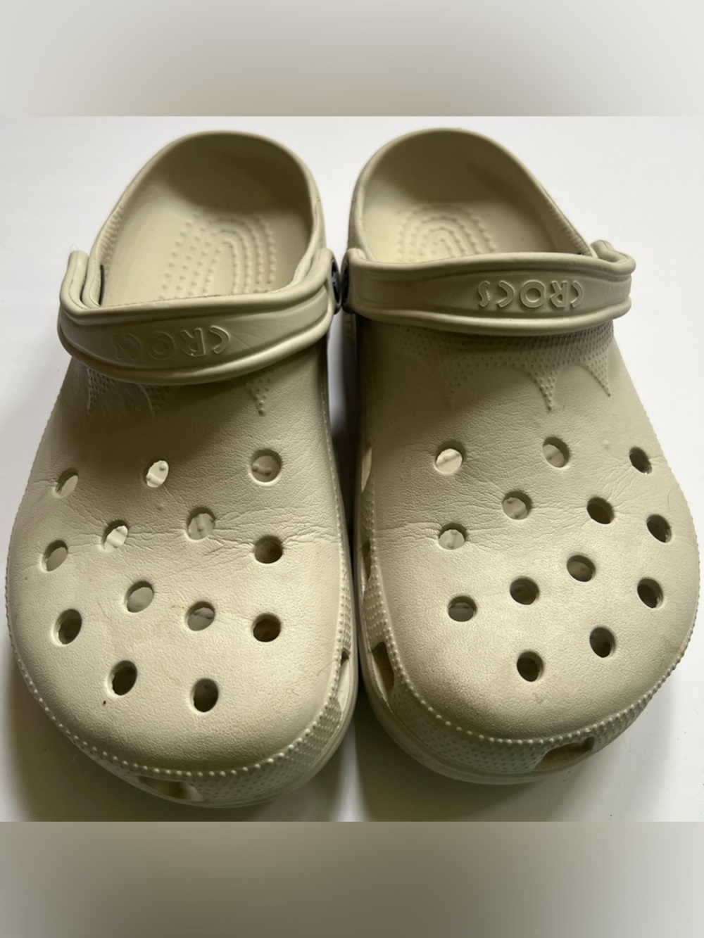 CROCS Classic Clogs Bone Comfort Slip Ons Unisex Women's 8-9 Men's 6-7